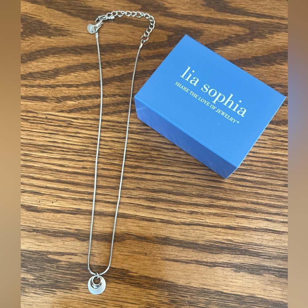 FULL MOON Retired Lia Sophia silver necklace